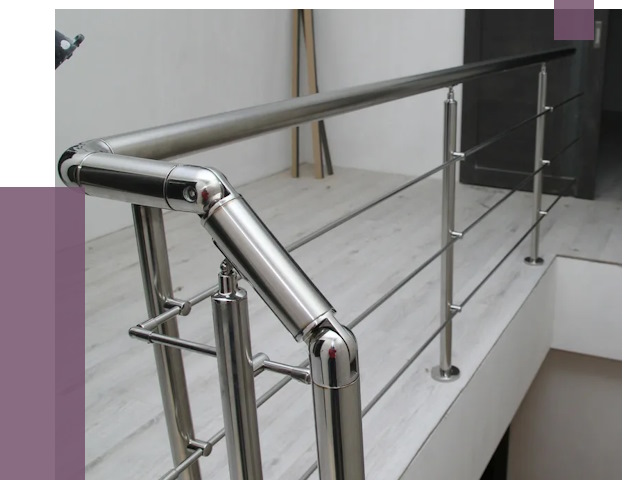 Перила из нержавеющей стали в Красноуфимске от 8938 руб. под ключ | ПРОЛЁТ-Крф