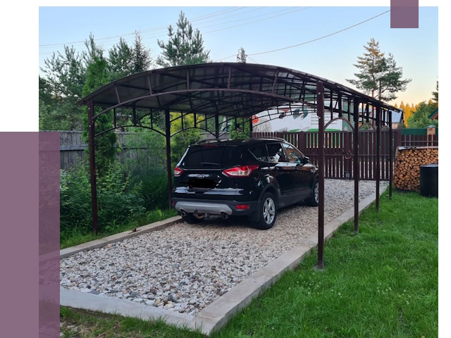 Навесы для автомобиля в Красноуфимске от 13052 руб.  | ПРОЛЁТ-Крф