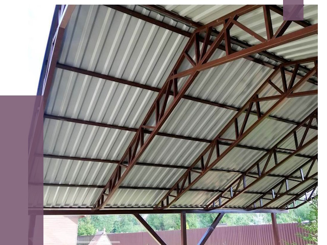 Навесы из профнастила в Красноуфимске от 7313 руб. | ПРОЛЁТ-Крф