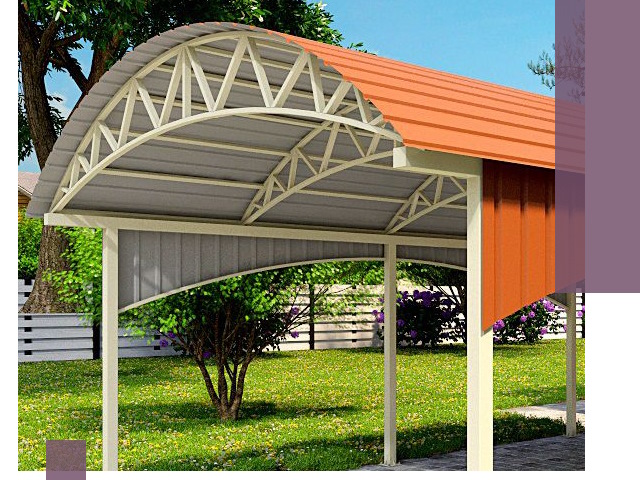 Навесы из профнастила под ключ в Красноуфимске — установка и монтаж