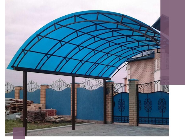 Арочные навесы под ключ в Красноуфимске — изготовление и монтаж