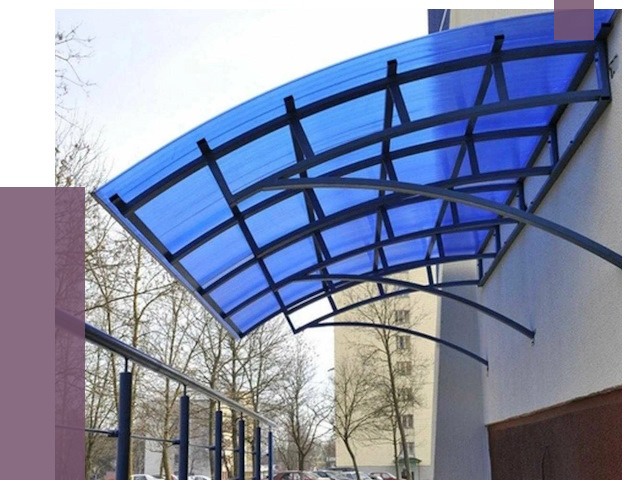 Козырьки из поликарбоната в Красноуфимске от 4266 руб. под ключ | ПРОЛЁТ-Крф