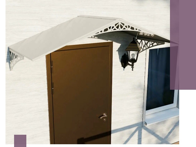 Металлические козырьки на входы и террасы в Красноуфимске