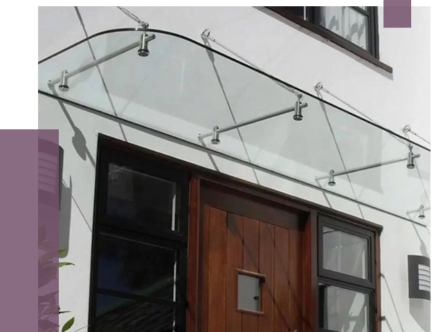 Стеклянные козырьки в Красноуфимске от 18790 руб. | ПРОЛЁТ-Крф