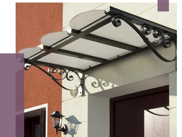 Односкатные козырьки в Красноуфимске от 8329 руб.  | ПРОЛЁТ-Крф