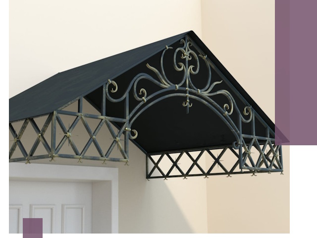 Двускатные металлические козырьки под ключ в Красноуфимске